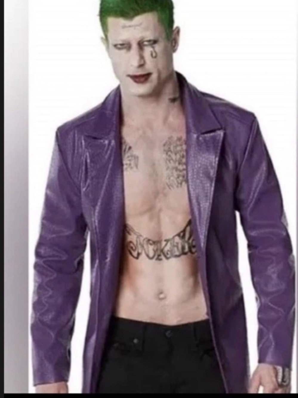 The Joker coat- Purple real Croc Long Trench Coat - Men tailered to size M/L